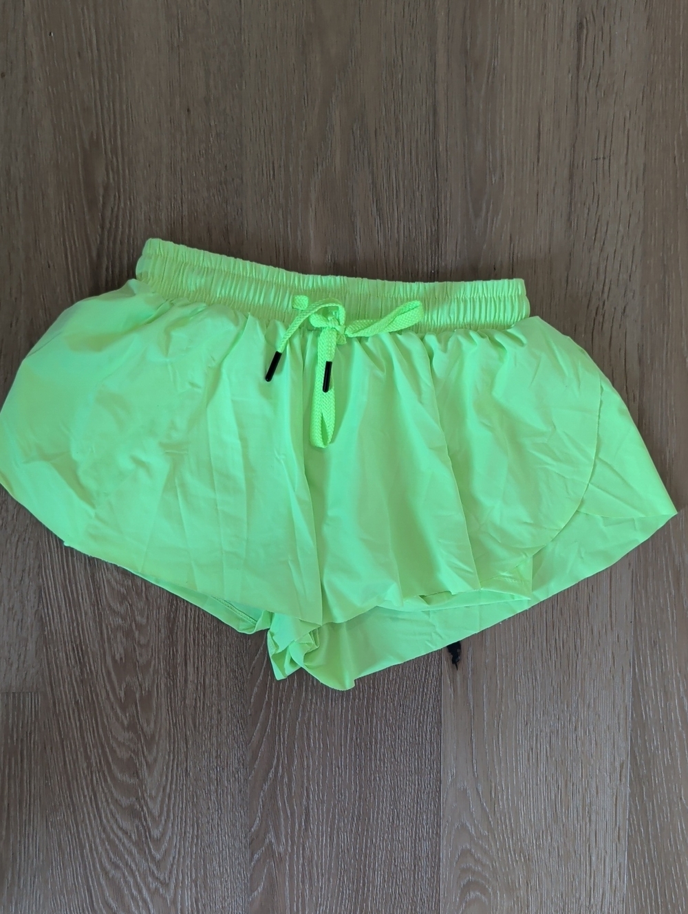 Highlighter Yellow Butterfly Shorts - Girl's Athletic Shorts W/ Pockets